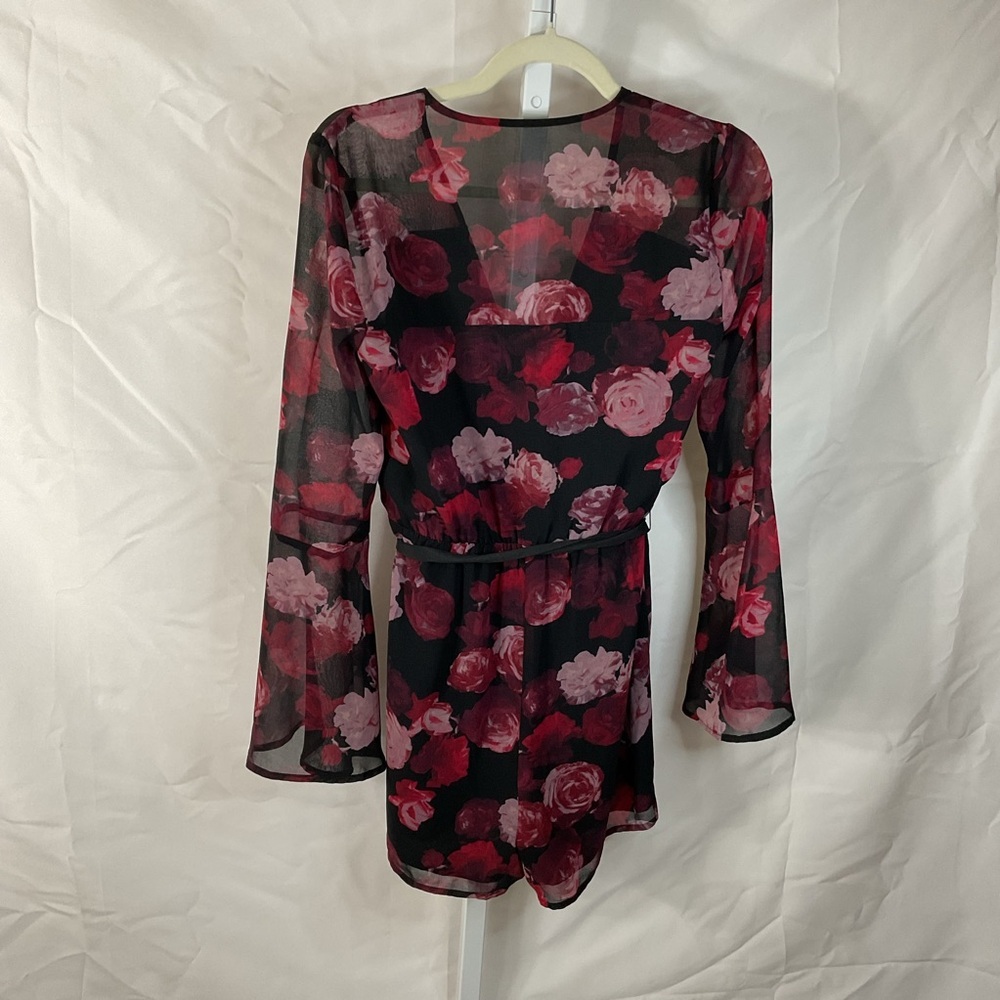 BCBGeneration Pink and Black Floral Romper - Picture 3 of 3